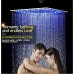 hm Intelligent Digital Display Rain Shower Set Installed in wall 2 Jets LED 24" Rainfall Thermostatic Touch Panel Mixer - B075NH5RH8